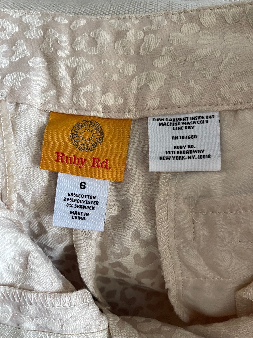 Ruby Rd. Cream Textured Straight-Leg Pants - Picture 7 of 8